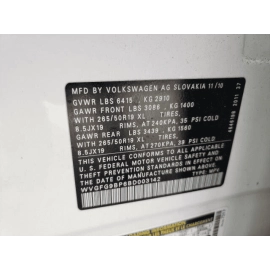 VOLKSWAGEN TOUAREG 2011 REAR LEFT DRIVER SIDE DOOR PANEL WIRE WIRING HARNES