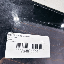 2014-2020 LEXUS IS250 SEDAN REAR WINDSHIELD BACK WINDOW GLASS OEM