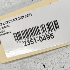 LEXUS NX200T 2015-2017 2.0L Engine Oil Cooler By-Pass Pipe & Hose  OEM