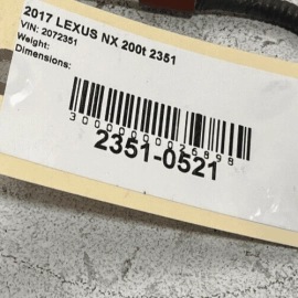 LEXUS NX200T 2015-2017 2.0L ENGINE WIRE WIRING HARNESS OEM NO.7  OEM LEXUS NX200T 2015-2017 2.0L ENGINE WIRE WIRING HARNESS OEM NO.7  OEM