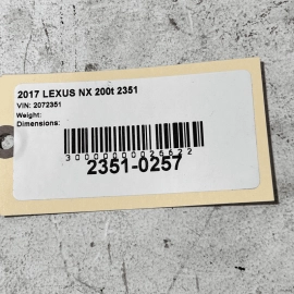 15-21 LEXUS NX200T NX300H REAR LEFT OR RIGHT SIDE LICENSE PLATE LIGHT LAMP 