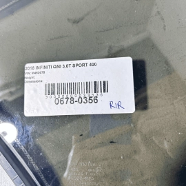 2017-2020 INFINITI Q50 DOOR QUARTER FIXED WINDOW GLASS REAR RIGHT PASSENGER