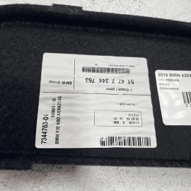 BMW 430i Xdrive 17-20 Rear Right Passenger Trunk Lid Compartment Panel Cove