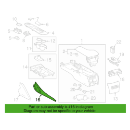 Passenger Center Console Side Garnish Trim Lexus IS250 2014 OEM