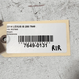 2014-2015 LEXUS IS250 Rear Right Passenger Side Door Window Switch OEM