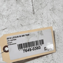2014 - 2015 LEXUS IS250 REAR RIGHT PASSENGER SIDE BRAKE CALIPER W/ HOSE OEM