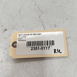 15-17 LEXUS NX200t REAR DRIVER SIDE DOOR UPPER FRONTWARD WINDOW CORNER TRIM