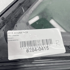 2013 – 2018 ACURA RDX REAR QUARTER GLASS WINDOW RIGHT PASSENGER SIDE OEM