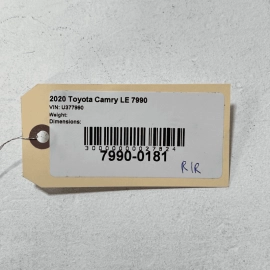 2018 19 20 2021 TOYOTA CAMRY REAR RIGHT PASSENGER RH SIDE DOOR WINDOW SWITC