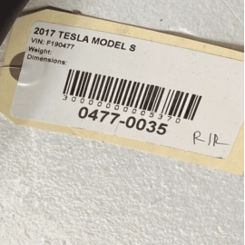 TESLA MODEL S 2012-2020 REAR RIGHT PASSENGER SIDE SEAT BOLSTER TRIM CUSHION