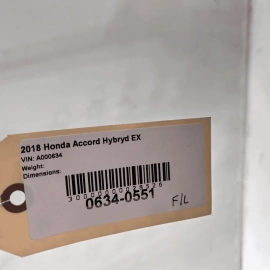2018-2020 Honda Accord Front Left Driver Seat Track Frame Adjuster & Motors