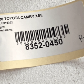 TOYOTA CAMRY XSE 2018-2023 FRONT PASSENGER SIDE COWL VENT GRILLE SEAL COVER