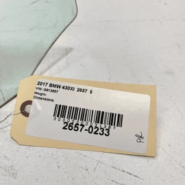 17-20 BMW 430iX FRONT RIGHT PASSENGER SIDE WINDOW DOOR GLASS OEM