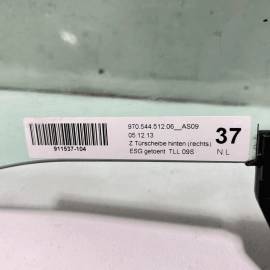 PORSCHE PANAMERA REAR RIGHT PASSENGER SIDE DOOR WINDOW GLASS OEM 2010 - 201