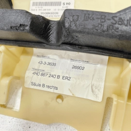 2011-18 AUDI A8 QUATTRO RIGHT PASSENGER SIDE UPPER B PILLAR TRIM COVER PANE 2011-18 AUDI A8 QUATTRO RIGHT PASSENGER SIDE UPPER B PILLAR TRIM COVER PANE