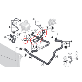 Mini Cooper Countryman R60 R61 2011-2016 Engine Coolant Hose Rubber OEM