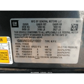 2007 - 2016 GMC ACADIA REAR LEFT DRIVER SIDE DOOR SHELL OEM 25997633