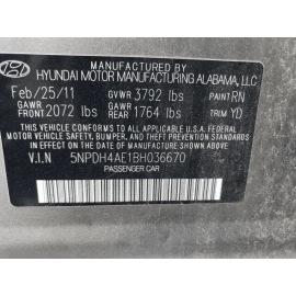 GENUINE 11-16 Hyundai Elantra REAR LEFT DRIVER Door Shell OEM