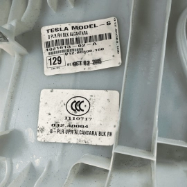 2012-2020 Tesla Model S Right B-Pillar Upper Trim w/ Seat Belt & Buckle OEM