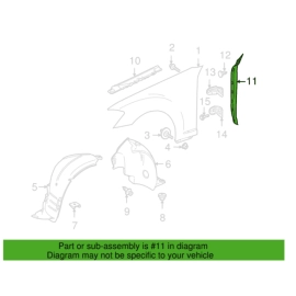 Front Driver Side Fender Cover Trim Panel Seal Mercedes-Benz W221 2007-2013