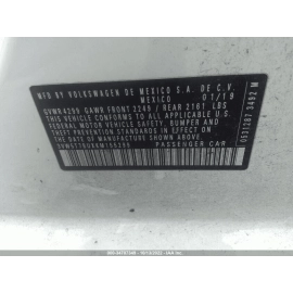 Volkswagen Jetta GLI 2019 - 2021 FRONT LEFT FENDER MANUFACTURER BADGE NAMEP