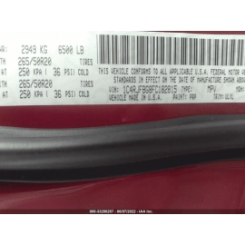JEEP GRAND CHEROKEE 11-21 FRONT OR REAR PASSENGER SIDE DOOR INTERIOR HANDLE