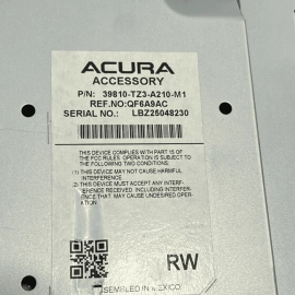 2019-2020 Acura TLX A-Spec Display Screen Dash Dashboard Information Upper 