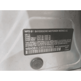 11-16 BMW 535i X QUARTER AIR PRESSURE VENT DRAFTER GRILLE REAR RIGHT / LEFT