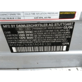 2007-2013 MERCEDES W221 S600 TIRE PRESSURE SENSOR CONTROL MODULE OEM