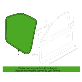 Front Left Side Door Body Weatherstrip Seal Volkswagen Passat SE 2012-2022  Front Left Side Door Body Weatherstrip Seal Volkswagen Passat SE 2012-2022