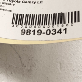 TOYOTA CAMRY 2018 - 2021 Cup Holder Console Mat OEM