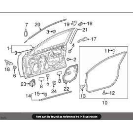 Toyota Camry XSE 2018-2023 FRONT RIGHT PASSENGER SIDE DOOR SHELL PANEL 3T3 