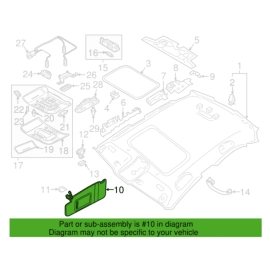 Front Left Sun Visor With Illuminated Mirror & Cover Soul Audi A6 2017-2018