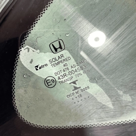 2018-2022 HONDA ACCORD REAR RIGHT PASSENGER SIDE QUARTER WINDOW GLASS OEM