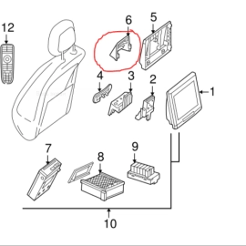 10-12 MERCEDES-BENZ GL 450 Rear Cover Front Right Passenger Seat OEM A16491