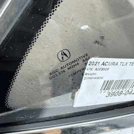 2021-2023 ACURA TLX REAR RIGHT PASSENGER SIDE QUARTER WINDOW GLASS OEM 2021-2023 ACURA TLX REAR RIGHT PASSENGER SIDE QUARTER WINDOW GLASS OEM