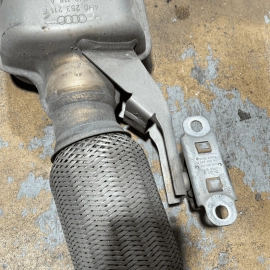 2013-2017 AUDI A8 L LEFT DRIVER SIDE EXHAUST DOWN MUFFLER PIPE OEM
