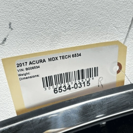 2017-2020 ACURA MDX REAR RIGHT PASSENGER SIDE QUARTER WINDOW GLASS OEM