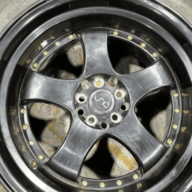 CAMRY JNC Wheels Rim Disc Tire 235/50R18 J9.5 Black w/ Gold Rivets  J9.5 OEM 1PC