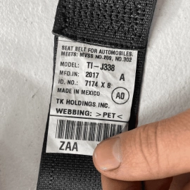 Acura TLX Rear Right Passenger Side Second Row Seat Belt Retractor OEM 2015
