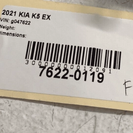 KIA K5 EX 2021 - 2023 FRONT LEFT DRIVER SIDE INTERIOR DOOR HANDLE OEM CHROM