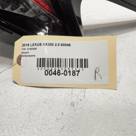 2018-2021 LEXUS NX300 REAR OUTER PASSENGER SIDE TAILLIGHT TAIL LIGHT LAMP OEM