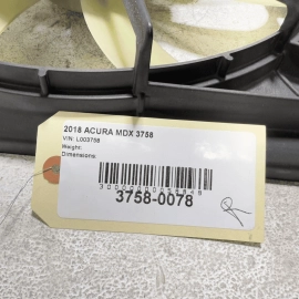ACURA MDX FRONT PASSANGER SIDE RADIATOR COOLING FAN MOTOR & SHROUD OEM 2014-2020
