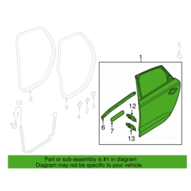 Rear Left Or Driver Side Door Shell Panel Color LY9C Audi A6 2012-2018 OEM