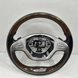 Steering Wheel Wood w/ Paddle Shifters Gray Mercedes W222 S550 2014-2017 OEM