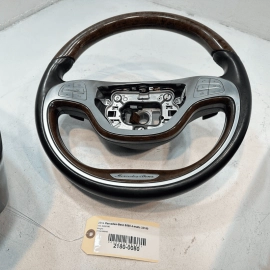 Steering Wheel Wood w/ Paddle Shifters Gray Mercedes W222 S550 2014-2017 OEM