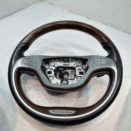 Steering Wheel Wood w/ Paddle Shifters Gray Mercedes W222 S550 2014-2017 OEM