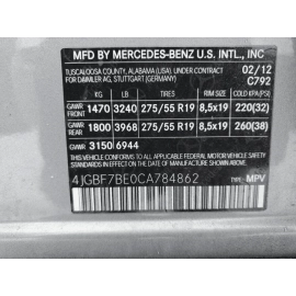 07-11 Mercedes-Benz X164 GL450 Front Left Driver Side Window Regulator Moto