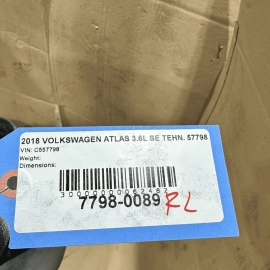 2018-2020 VOLKSWAGEN ATLAS REAR LEFT DRIVER FENDER LINER SPLASHGUARD OEM