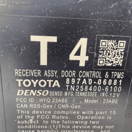 2018-2024 TOYOTA CAMRY SE 2.5L REAR DOOR AND TPMS CONTROL MODULE OEM